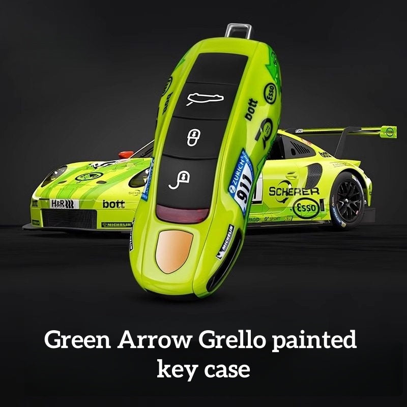 Porsche Key Cover Model A/B - Painted in cartoon style - Tailored for Macan/Cayenne/Panamera/911/Taycan